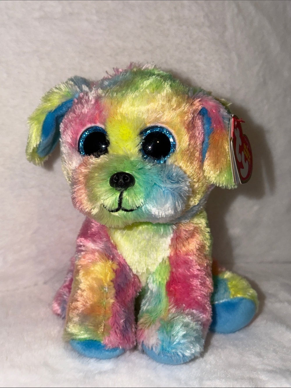 TY SILK Beanie Boos MAXLimited edition rainbow colors Autism Awareness NWT DOG